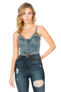 Denim Crop Top with Studs