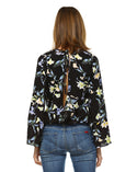 Floral Print Top with Open Back