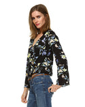 Floral Print Top with Open Back