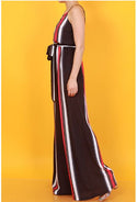 Stripe Black and Red Jumpsuit