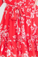Mini Floral Flying Tomato Dress - Red