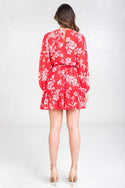 Mini Floral Flying Tomato Dress - Red