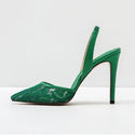Sexy Pointed Toe Lace High Heel Pumps