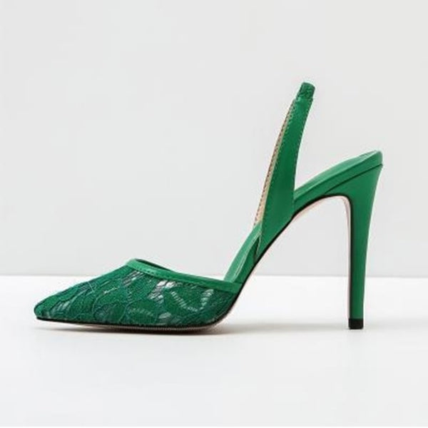 Sexy Pointed Toe Lace High Heel Pumps