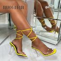 Yellow Sexy Strap Sandals