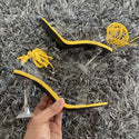 Yellow Sexy Strap Sandals