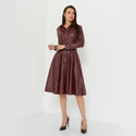 Vintage Pu Leather A-Line Dress