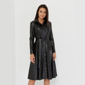 Vintage Pu Leather A-Line Dress