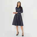 Vintage Pu Leather A-Line Dress