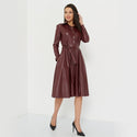 Vintage Pu Leather A-Line Dress