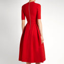 Draped Red Midi Party Dresses