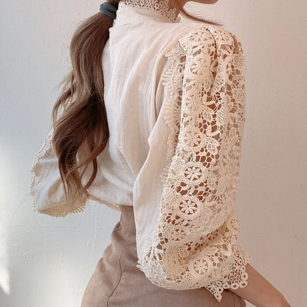 Elegant Lace Flower Blouse