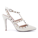 Pearl Rivet White Fashion Sandals