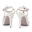 Pearl Rivet White Fashion Sandals