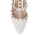 Pearl Rivet White Fashion Sandals