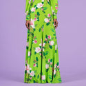 Green Chiffon Floral Printed Maxi Dress
