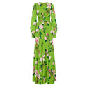 Green Chiffon Floral Printed Maxi Dress