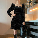 Velvet Mini Black Dress