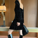 Velvet Mini Black Dress