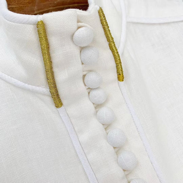 Gedivoen Elegant White Ladies Dress