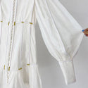Gedivoen Elegant White Ladies Dress