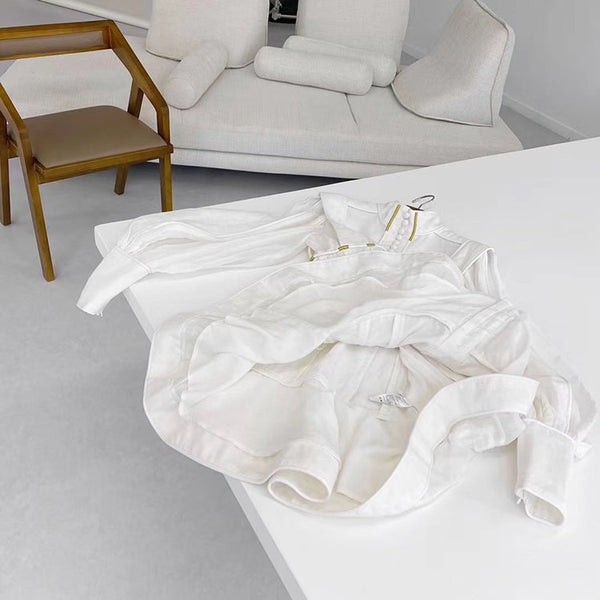 Gedivoen Elegant White Ladies Dress