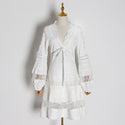 Fashion V Neck White Lace Dress