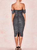 Bandage Grey women Evening Party Nigh Elegant Midi Dress