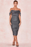 Bandage Grey women Evening Party Nigh Elegant Midi Dress