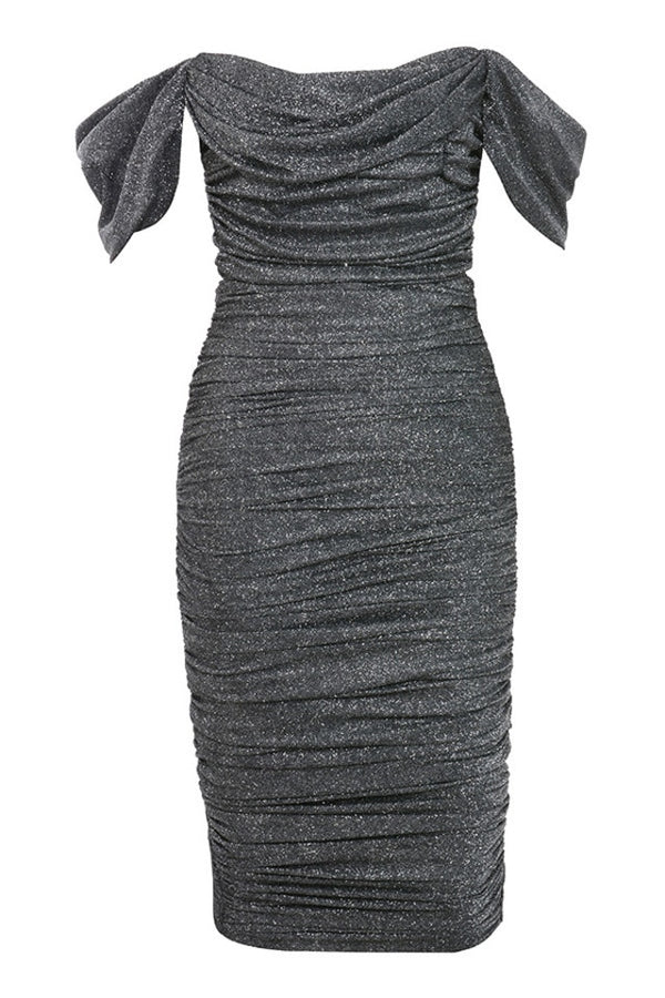 Bandage Grey women Evening Party Nigh Elegant Midi Dress