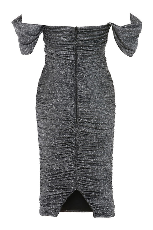 Bandage Grey women Evening Party Nigh Elegant Midi Dress