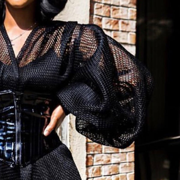 Black Summer Sheer 3 Piece Sexy Maxi Dress