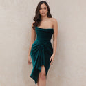Elegant Velvet High Quality Sexy Bandage Bodycon Dress
