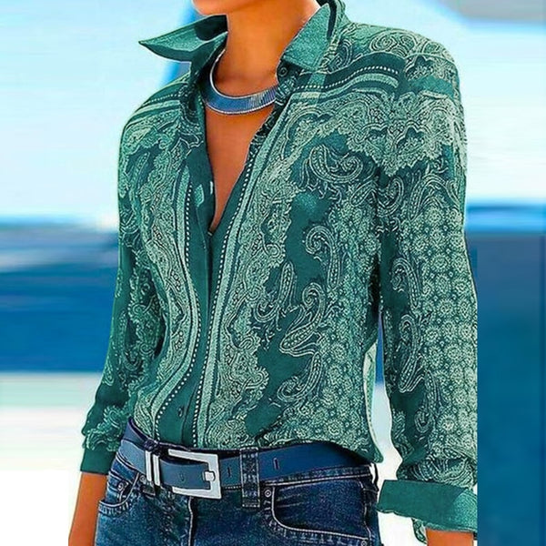 Women's Vintage Blouses Long-Sleeve Shirt