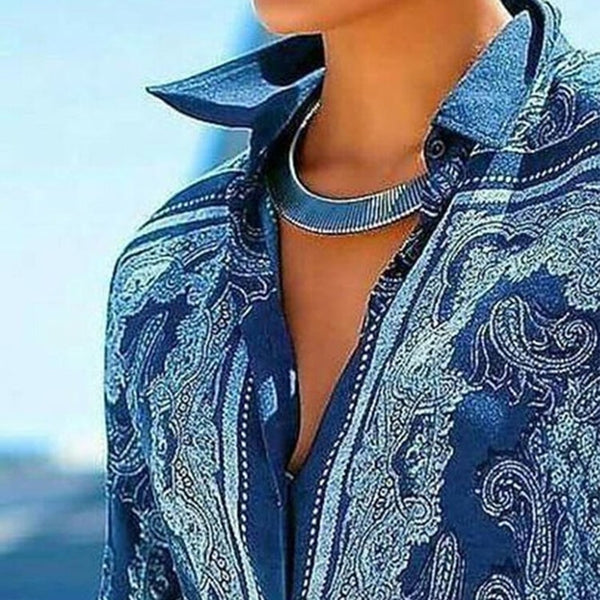 Women's Vintage Blouses Long-Sleeve Shirt