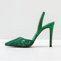Sexy Pointed Toe Lace High Heel Pumps