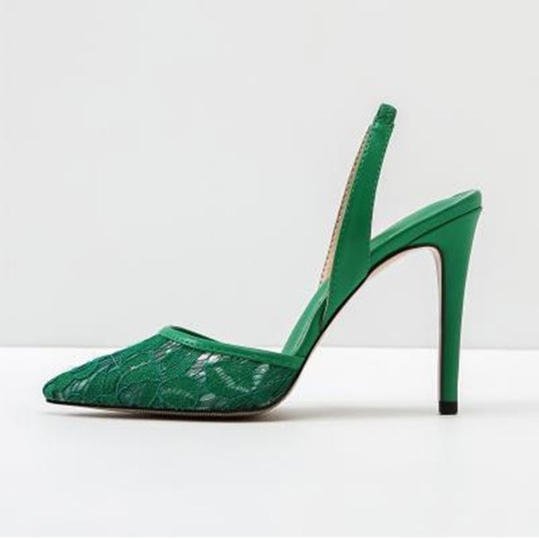 Sexy Pointed Toe Lace High Heel Pumps
