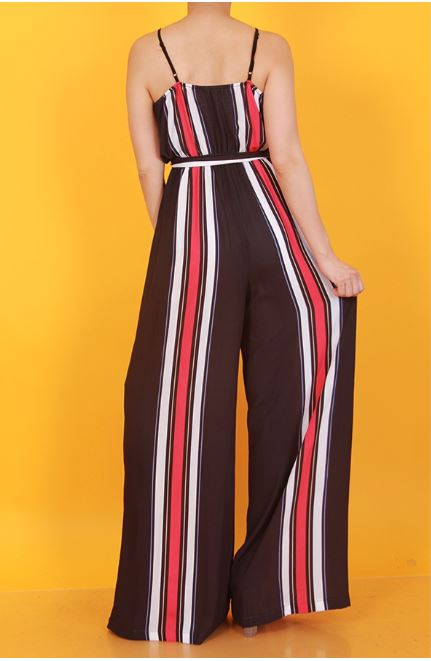 Stripe Black and Red Jumpsuit